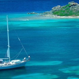 a small boat in a body of water