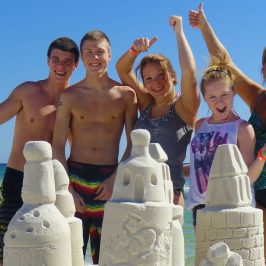 a group of people posing for the camera